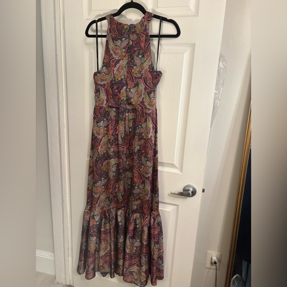 Laundry by Shelli Segal Paisley Maxi Dress Size 8 Boho Ruffle Flowy Sleeveless - Picture 4 of 8